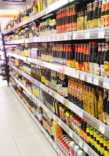 TU-01 Grocery Store Shelf of Soy Sauce